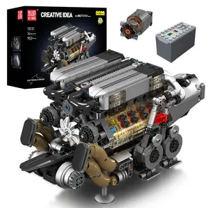 TikTokShopBlackFriday Mould King 10131 W16 Engine Motor Double V8 Car Cylinder Building Block Model Kid Adult Toy 952 Pcs