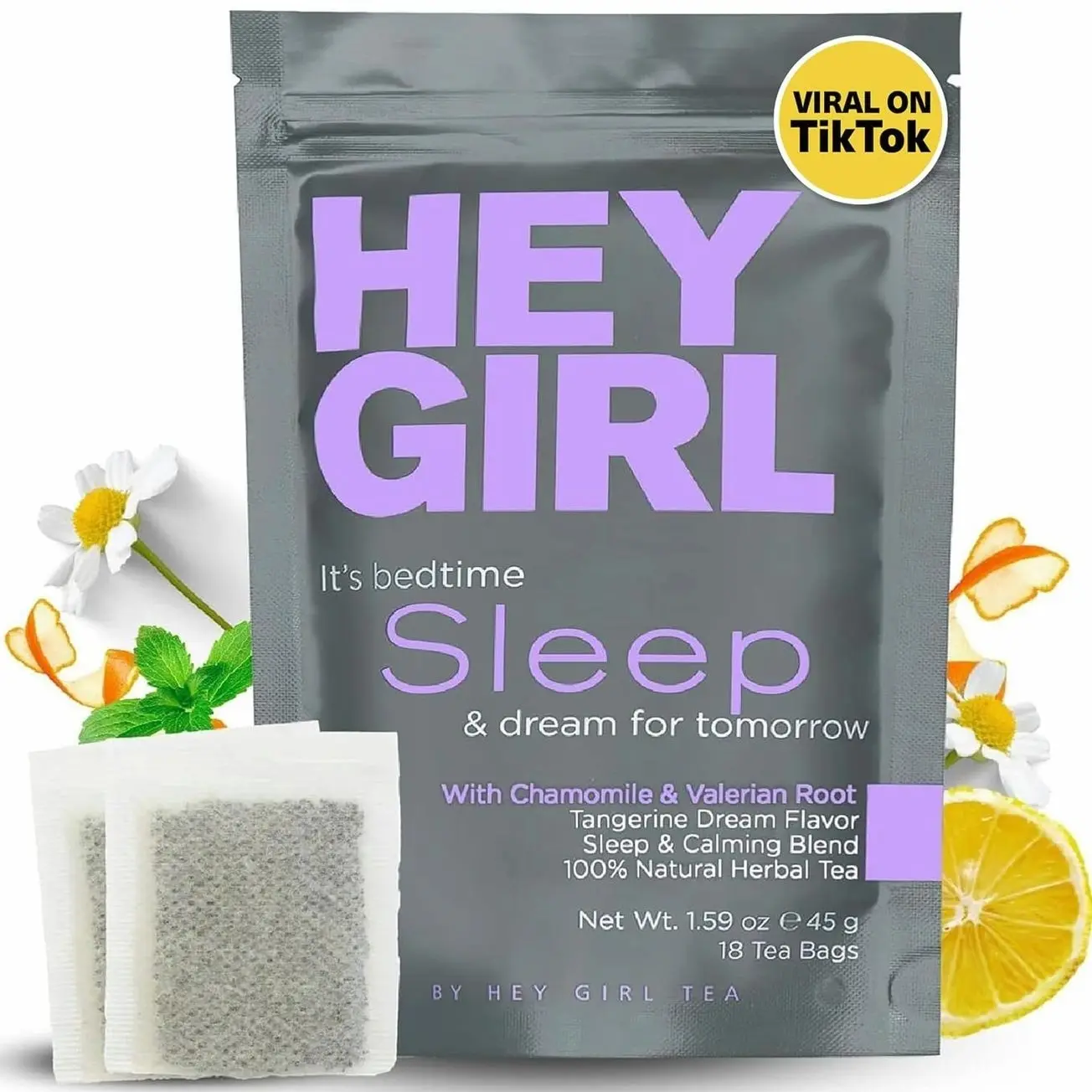 Sleep Tea for Bedtime - Calming Sleepytime Herbal Tea w/Valerian Root, Chamomile, Passion Flower, Lemon Balm - Relaxing Natural Nighty Night Sleeping Tea - Relaxation Self Care Gifts for Women