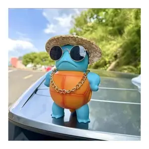 16cm Anime Pokemon Cute Pikachu Squirtle Car Decoration Accessories Cartoon Figure PVC Model Child Toys Birthday Gift