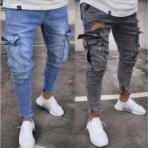 Cargo Hole Denim Jeans Men