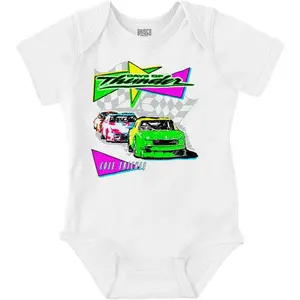 90s Retro Days of Thunder Racecars Baby Bodysuit Jumper Boys