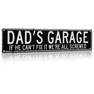 Dad's Garage Metal Tin Sign, Novelty Street Sign, Home Decor, Decorative Plaque, Decorative Wall Sign for Home Farmhouse Garage, Living Room Decor, Home Decor Products, Vintage Garage Signs