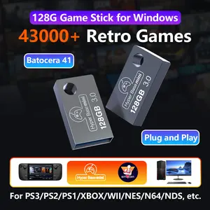 Batocera 128G Gaming Stick With 43000+ Retro Games Plug&Play Emulators For PS3/PS2/PS1/WII/XBOX/Gameboy/N64/NES/MAME For Steam Deck/Win600/Windows Handheld&PC&Laptop