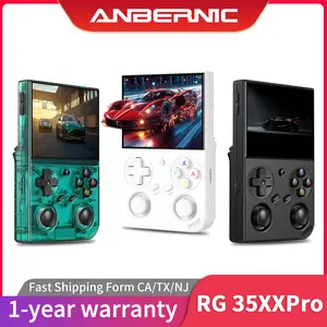 ANBERNIC RG 35XXPro Handheld Game Console Linux 64-bit System Battery 3200mAH RG35XXPro 3.5 inch Gaming Consoles Support online multiplayer via WiFi Anniversary Gifts Transparent Teal Protection