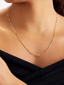 Minimalist Gold Color Stainless Steel Necklace for Women Dainty Necklace Classic Thin Chains Metal Beads Neck Jewelry Dainty Fashion Jewelry Minimalist Necklaces