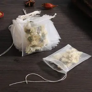 50 Pcs Tea Filter Bags Disposable Tea Bags for Loose Tea Herb Spice Empty Mesh Small Drawstring Seal Infuser Strainer Diy Bath Tea Bags Sachets (2.36X2.75Inch) Insiswiner