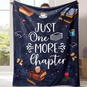 Book & Letter Pattern Blanket, 1 Count Soft andComfortable Air-conditioned Room Throw withStorage Bag, Warm Nap Blanket for Home.Office, Outdoor Camping