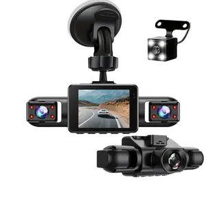 Dash Camera for Cars, 4-Channel : 1080P FHD Front+ 720P Left/Right/interior Car DVR, Car Dashboard Camera with Clear Night Vision, Emergency Locking, Loop Recording – Essential for Safe Travel | car accessories