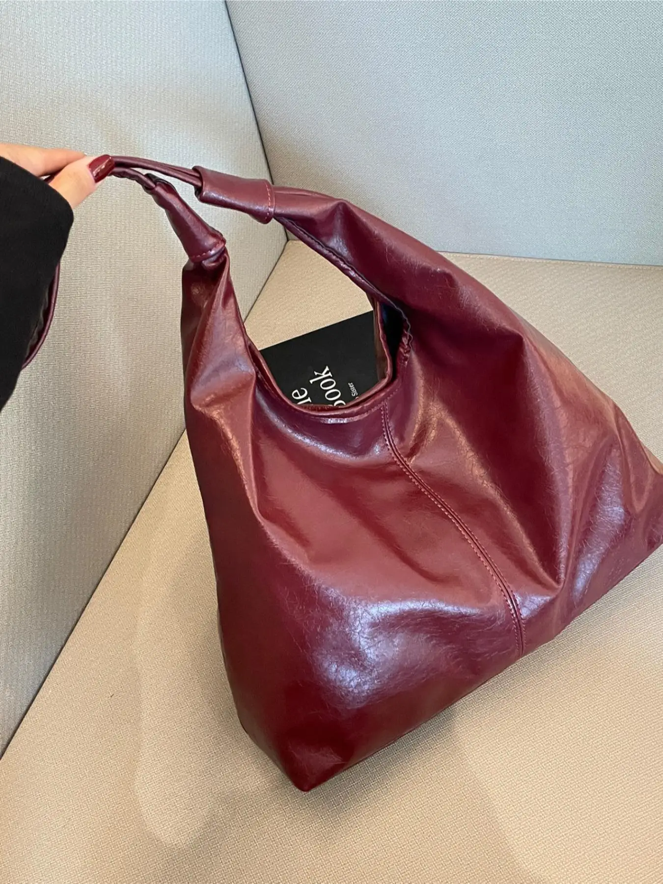 Women's Summer Simple Plain Fashion Bag, Casual Vintage Pu Leather Shoulder Bag, Commuting Travel Large Capacity Shoulder Bag for Women & Girls, Valen