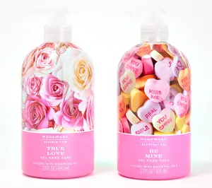 QVC HomeWorx by Slatkin + Co. 2-Pack Raspberry-Vanilla Scented Sugar Hand Soaps, Plastic Bottle Hand Wash for Home Use