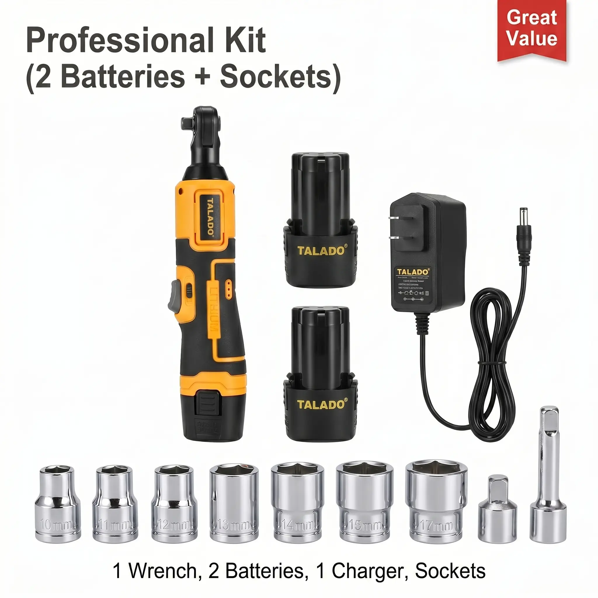 12V Lithium Battery Cordless High-Torque Impact Wrench Multi-Tool Set - 1 Set Automotive Repair Tools with Ratchet Wrench, Screwdriver, Nut Remover for Car Torque Jobs
