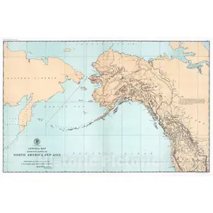 North America and Asia Alaskan Boundary - Survey Map, 1903