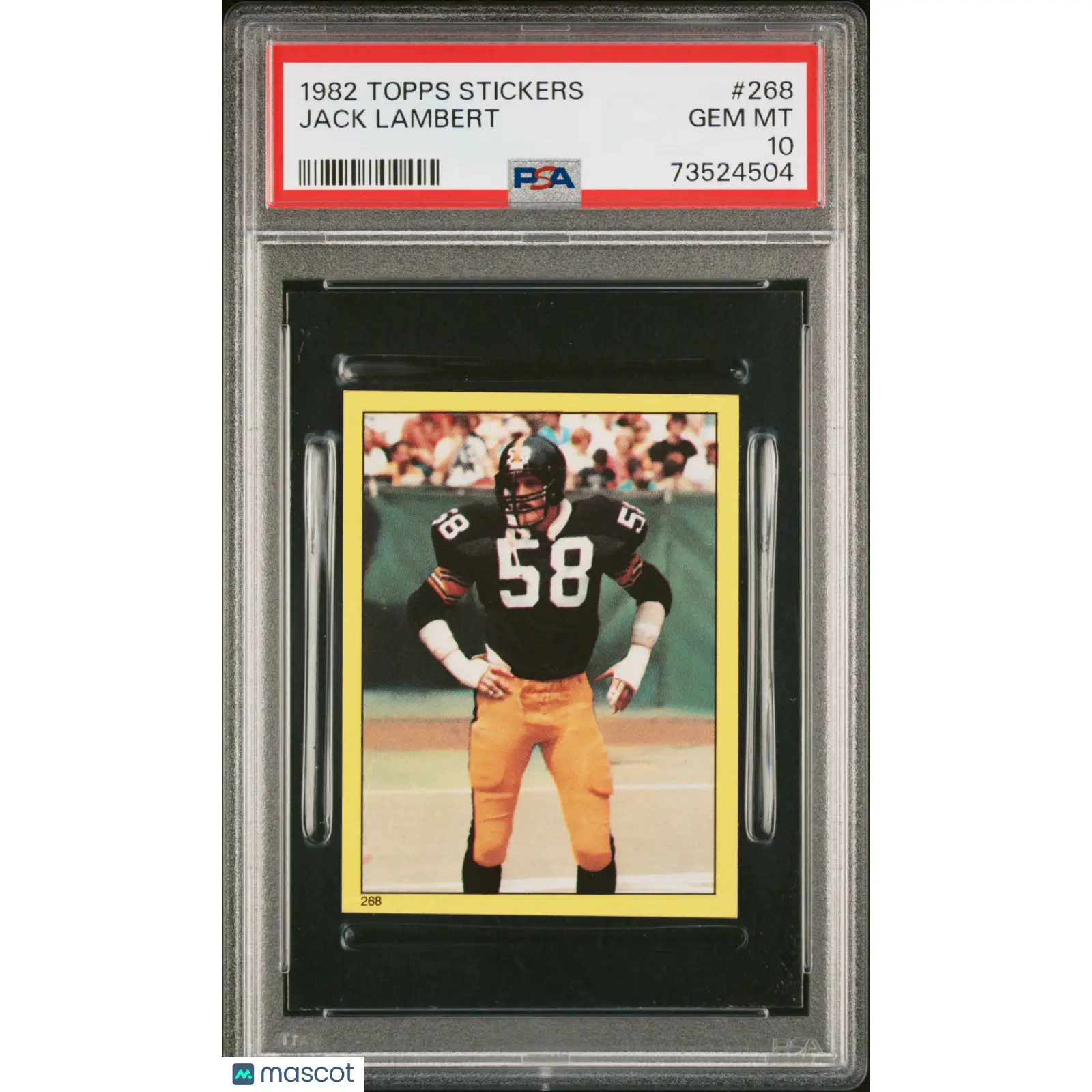 Jack Lambert PSA 1982 Topps Stickers Football #268 10 73524504
