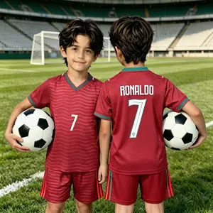 2026 Kids' Short-Sleeve and Shorts Soccer Kit Set – Casual Soccer Jersey