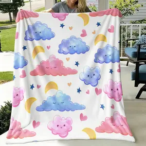 Comfortable Cartoon Cloud Blanket, Soft Fabric, Perfect Gift for Family and Friends, Ideal for Home Decor and Warmth, All Seasons
