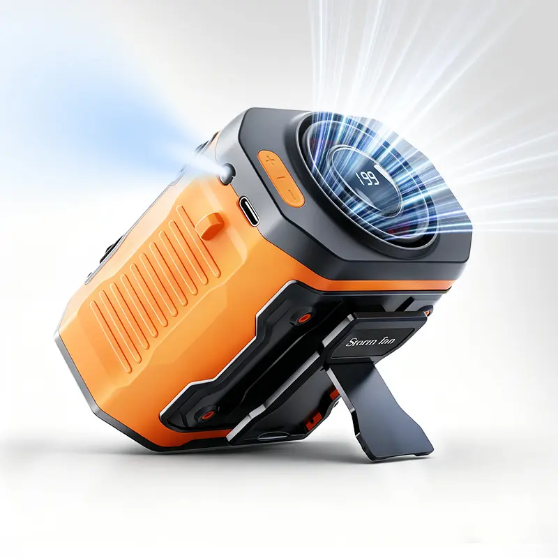 HOOYS Cordless Handheld USB Rechargeable Fan - 199-Speed Adjustable, Waist Clip, Flashlight, Power Display, Compact Mini Clip-On Portable Cooling USB & Mobile Fan for Outdoor, Camping, Indoor Use, Adjustable Cooling Usb & Mobile Fans, Battery Recharge Usb