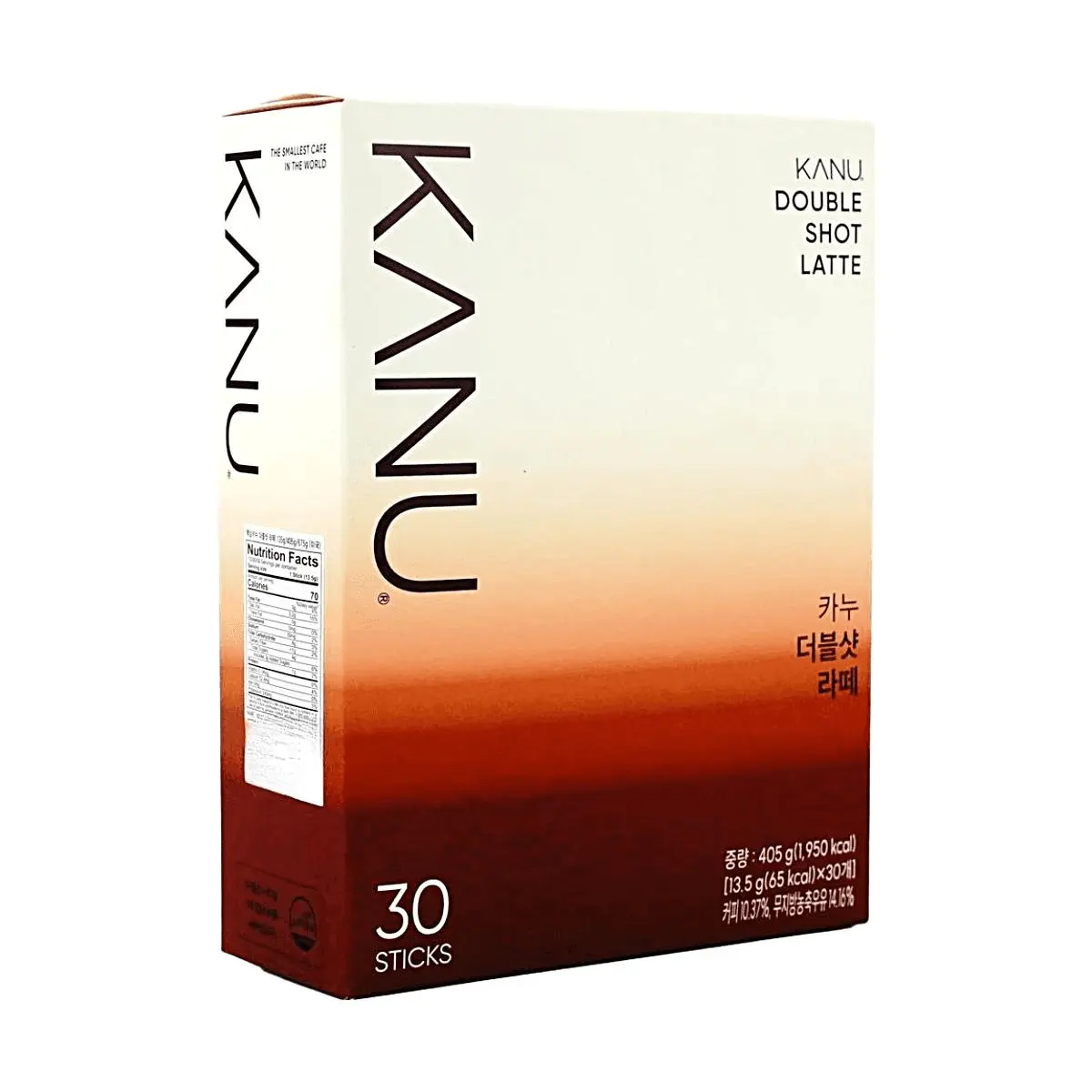 MAXIM KANU Double Shot Latte Coffee Mix Sticks - 30 Count, 405g - Korean Instant Coffee for Rich Flavor