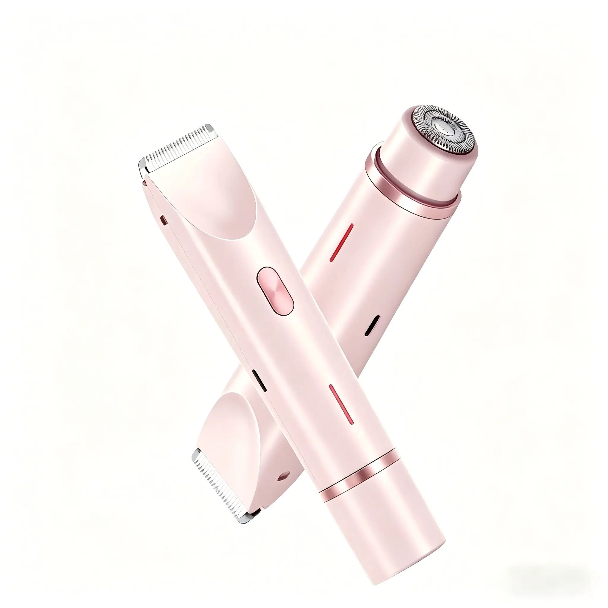 Women's 2-in-1 Tungsten Steel Bikini Trimmer & Electric Shaver, Waterproof Rechargeable Painless Smooth Silky Hair Remover, Double-Head Design for Gentle Close Shaves on Body & Facial Areas, Daily Grooming Tool