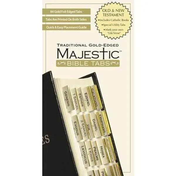Majestic Traditional Gold-Edged Bible Tabs - Ellie Claire, Book Accessories for Gifts with Concordance Functionality