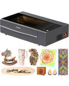 xTool P2S 55W CO2 Laser Cutter, Smart Desktop CO2 Laser Engraver and Cutter Machine, Dual Smart 16MP Cameras, 3D Curved Cylinder Engraving, Create with Wood and Metal Acrylic Glass Fabric Leather