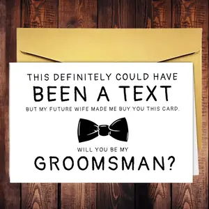 1pc Wedding Card Will You Be My Best Man Groomsmen Proposal Wedding Postcard You Are The One, Groomsman Best Man Card - For Weddings - For Grooms - Perfect Gift For Groomsmen Greeting Card Custom Message Card