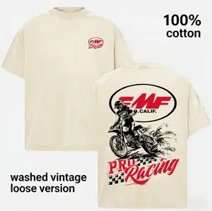 Vintage Dirt Bike Graphic Washed T-Shirt – Classic Motocross Tee, Short Sleeve Comfort Top for Racing & Streetwear Fans
