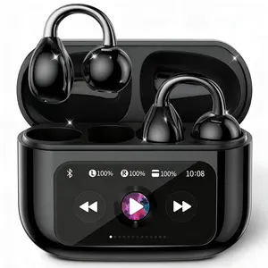 Clip On Earbuds with Touchscreen Case , Wireless Open Ear Headphones for Glasses Small Ears,Bluetooth 6.0 Support 175 Languages No Subscription , 40h Battery Life，Lightweight 4.1g, IPX7 Waterproof , Earbuds for Running Work Out,Black