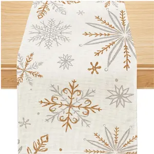 Christmas Table Runner, Snowflake Decorations Christmas Runner for Table Seasonal Chriatmas Winter Holiday Decor for Indoor Outdoor Dining Table Decorations (13" x 72")