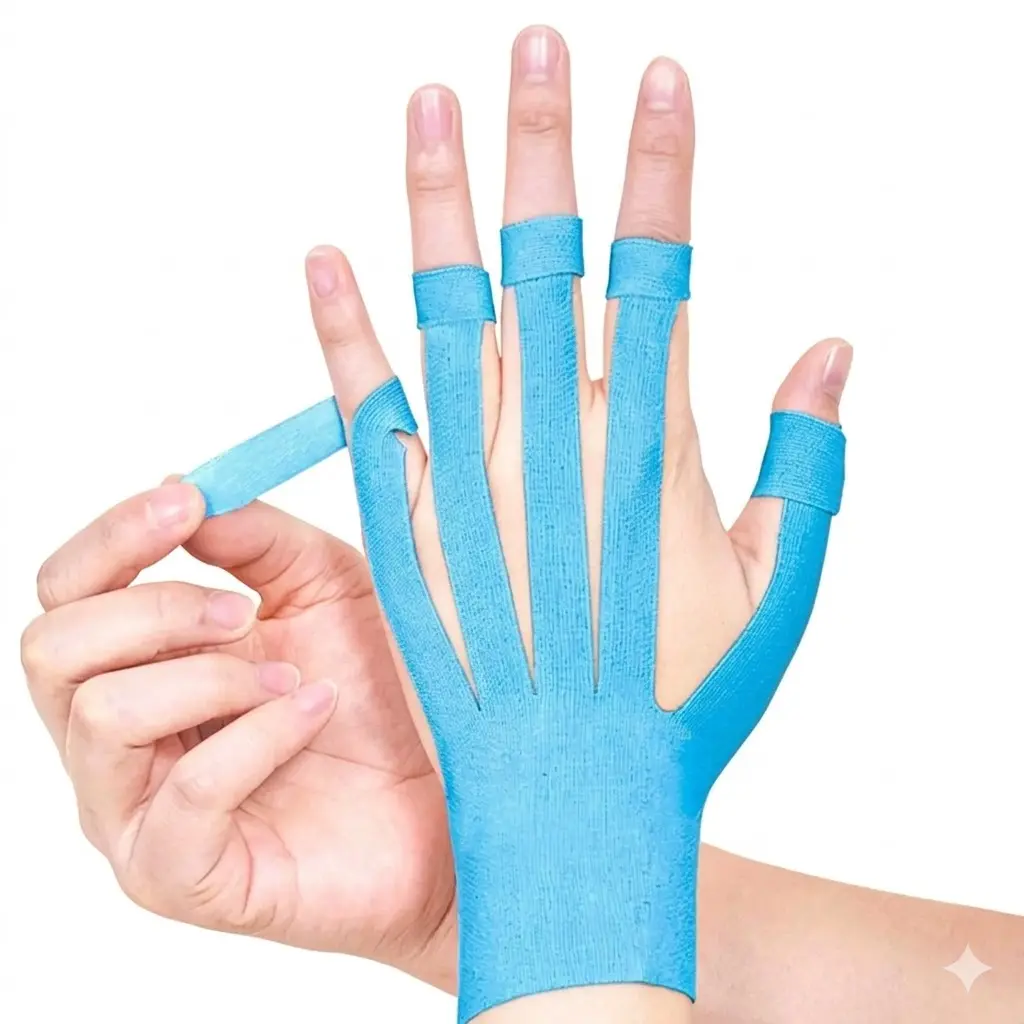 Precut Finger Kinesiology Tape – 10PCS Athletic Finger Support Strips for Pain Relief | Waterproof, Breathable, Latex-Free Cotton Tape for Basketball, Volleyball & Gym Training wrist taping