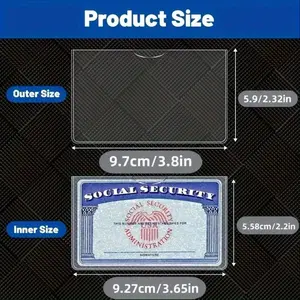 Premium Clear Card Protectors 10pcs for Social Security Health Insurance & Credit Cards Durable PVC Secure Storage 9.7cm x 5.9in