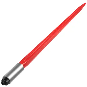 VEVOR Hay Spear 32" Bale Spear 1350 lbs Capacity, TikTokShopBlackFriday, Bale Spike Quick Attach Square Hay Bale Spears 1.4" Wide, Red Coated Bale Forks, Bale Hay Spike with Hex Nut & Sleeve for Buckets Tractors Loaders