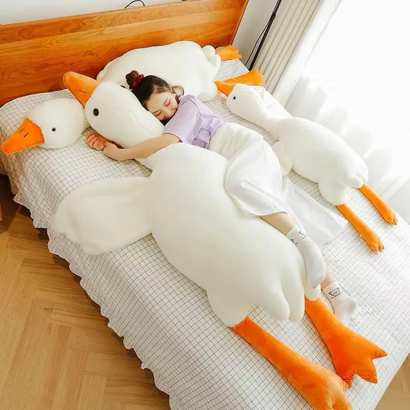 190cm Giant White Goose Plush Pillow, Large Soft Stuffed Animal Goose Toy, Long Body Hugging Pillow for Sofa Bedroom, Cute Home Decor Throw Pillow, Ideal Gift for Birthday Valentine