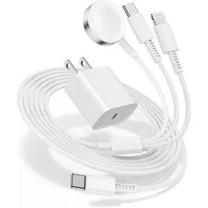 for Apple Watch Charger Fast Charging Solution,3 in 1 Multi Magnetic Mobile Chargers Cable Lightning Connector with 20W USB C Charger, iWatch Charger Cord 6FT for iWatch Series Ultra2/SE/10/9/8/7/6/5/4/3/iPhone 15 16 Pro Max/14/13/12/11