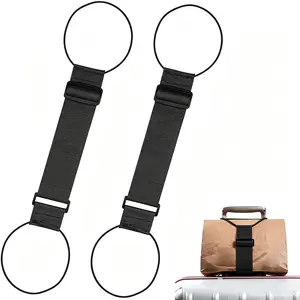 2 Pack Multi Use Strong Adjustable Luggage Connector Straps for Suitcases,Elastic Suitcase Belt for Travel, Secure Bags & Prevent Accidental Opening,Secure Carry On & Travel Essentials, Versatile Travel Accessory