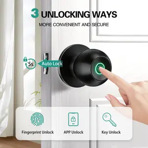 Gift Door Knob, Smart Door Lock with App Control, Metal Alloy Door Knobs, Easy Installation, Great for Bedrooms, Cloakroom, Apartments Offices