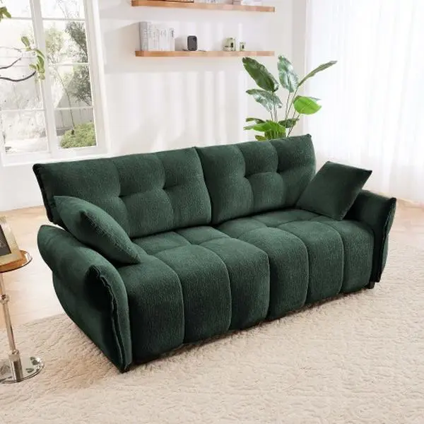 [Bellemave]Premium Two-Seater Sofa - Ergonomic Design with High-Resilience Foam Cushions, Modern Chenille Fabric Upholstery for Living Room, Lounge, Office Space