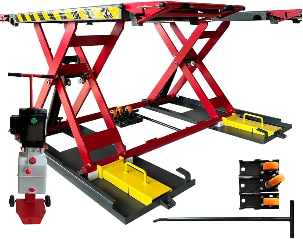 X77 7000Lbs 110V Portable Car Lift Scissor Lift, Electric Release 39.37" Auto Lift Adjustable Mid Rise Lift for Cars, SUVs, Light Trucks, Garage