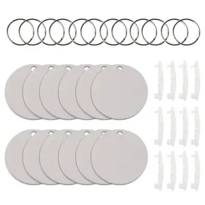 12 Sublimation Wooden Hard Board Key Rings Double Printable Blank MDF Key Chains  Heat Transfer Jewelry Making