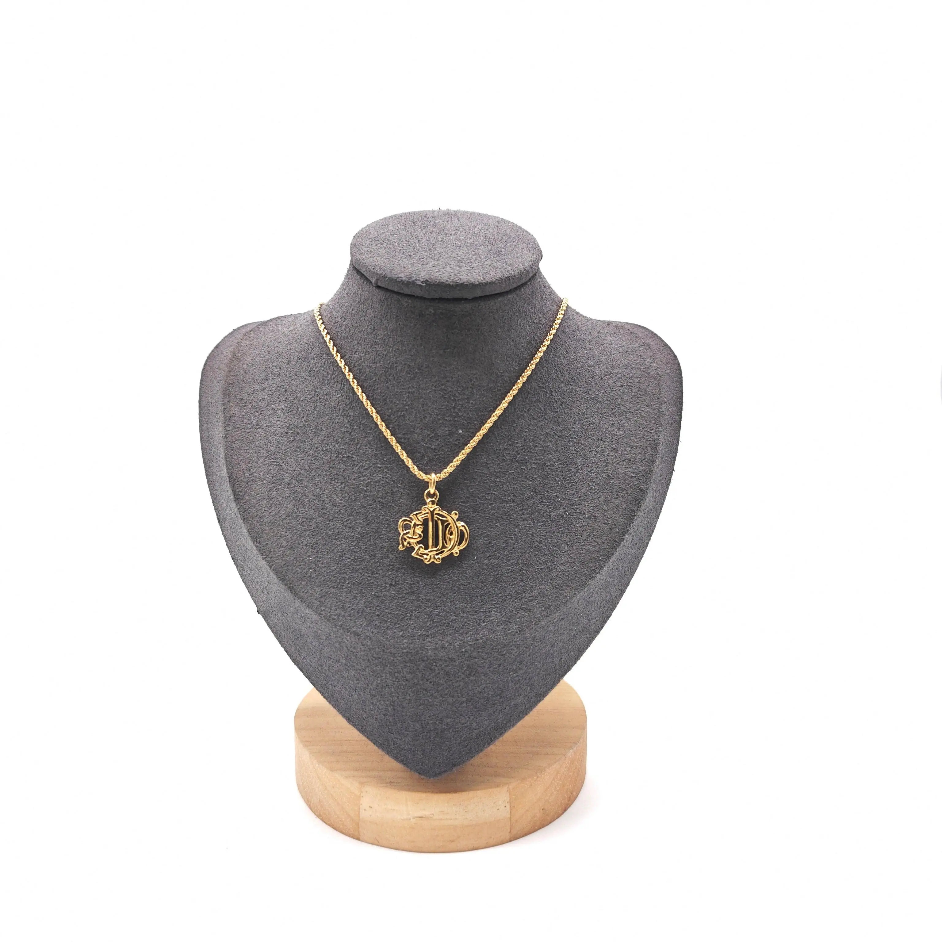 Pre-owned Christian Dior Vintage Script Monogram Insignia Pendant Necklace W21559