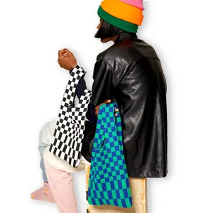 Checkered Shopping Tote Bag for all your market and grocery needs