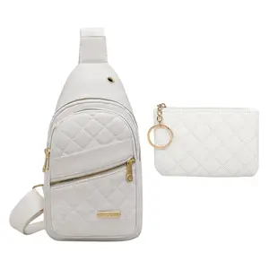 1 piece adjustable diagonal nylon women's chest bag with 1 coin purse, suitable for daily use or travel, outdoor activities