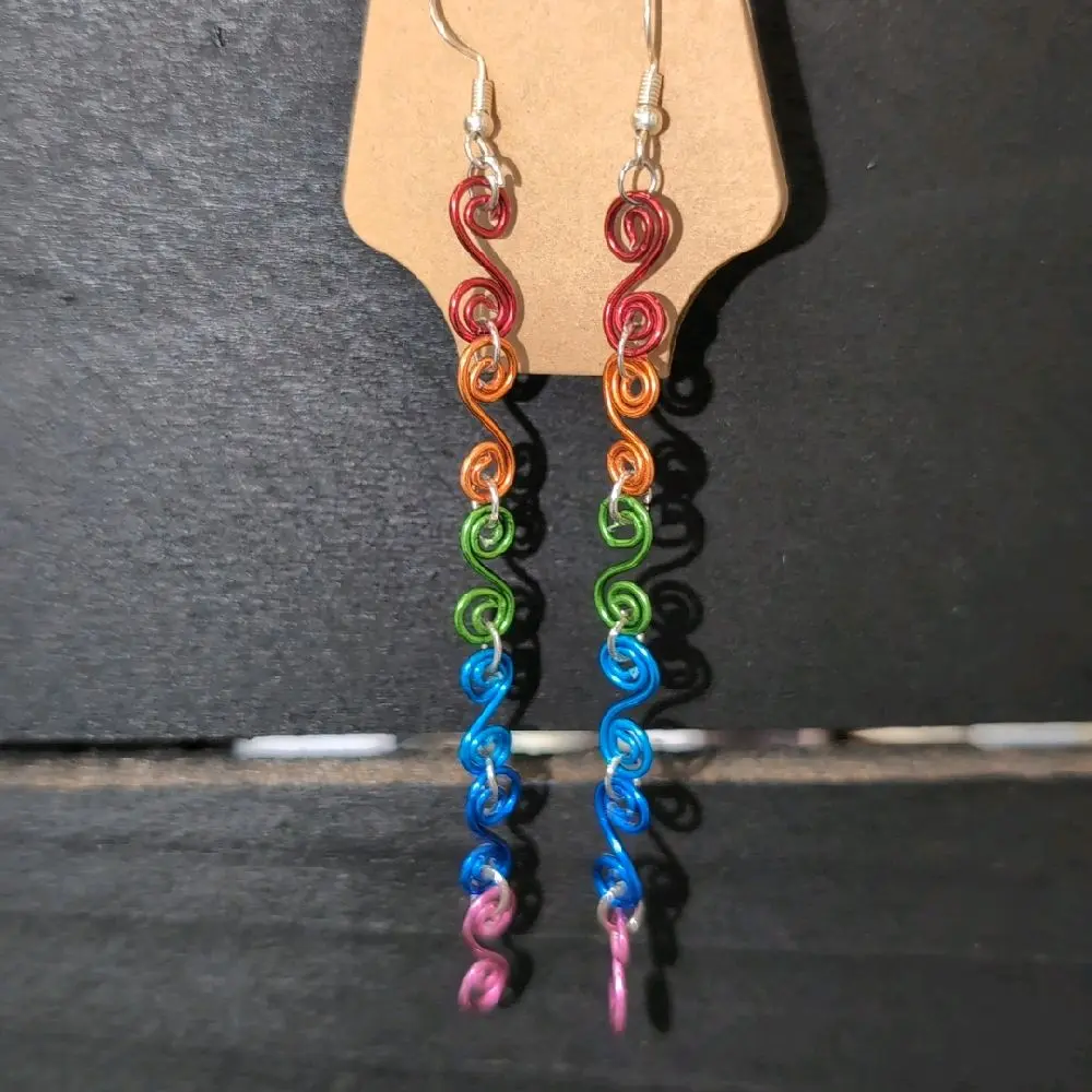 Rainbow Spiral Earrings