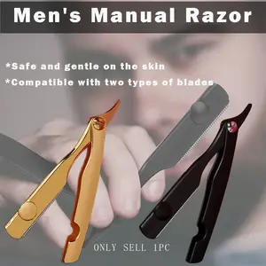 Straight Razors for Men,Compatible with two types of blades, Professional Straight Single Edge Razor , Wooden Handle Straight Razor with Guard,Zinc alloy Barber Razor for Shaving,Salon and Home