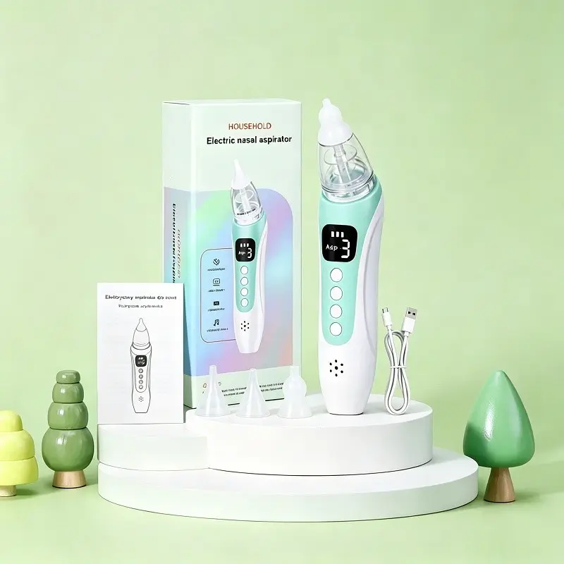 Electric Baby Nasal Aspirator, 3-level Suction Adjustable Nasal Cleaner, equipped with HD display, soothing music and low noise design. Rechargeable nasal aspirator specially for newborns and infants, safe and effective, also suitable for adult