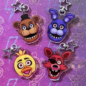FNAF Keychains Freddy, Bonnie, Chica, Kawaii Bag Accessory, Cool Collectible Gift for Fans, Aesthetic Merch for Players