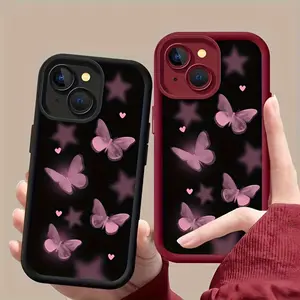Protection Phone Case, Romantic  Butterflies & Stars Phone Case, for iPhone17/ 16/ 15/ 14/ 13/ 12/ 11 Series