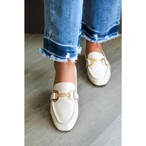 Lottie Gold Bit Loafer • Ivory - FINAL SALE