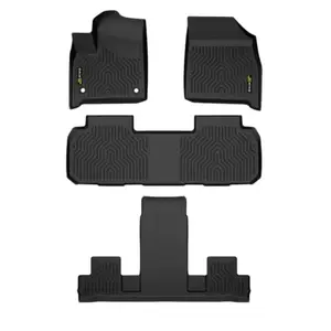 G-PLUS Automotive Floor Mats - All-Weather TPE Custom Liners, Odorless 3D Waterproof Full Set for 18-24 Chevy Traverse 7-Seat Cars