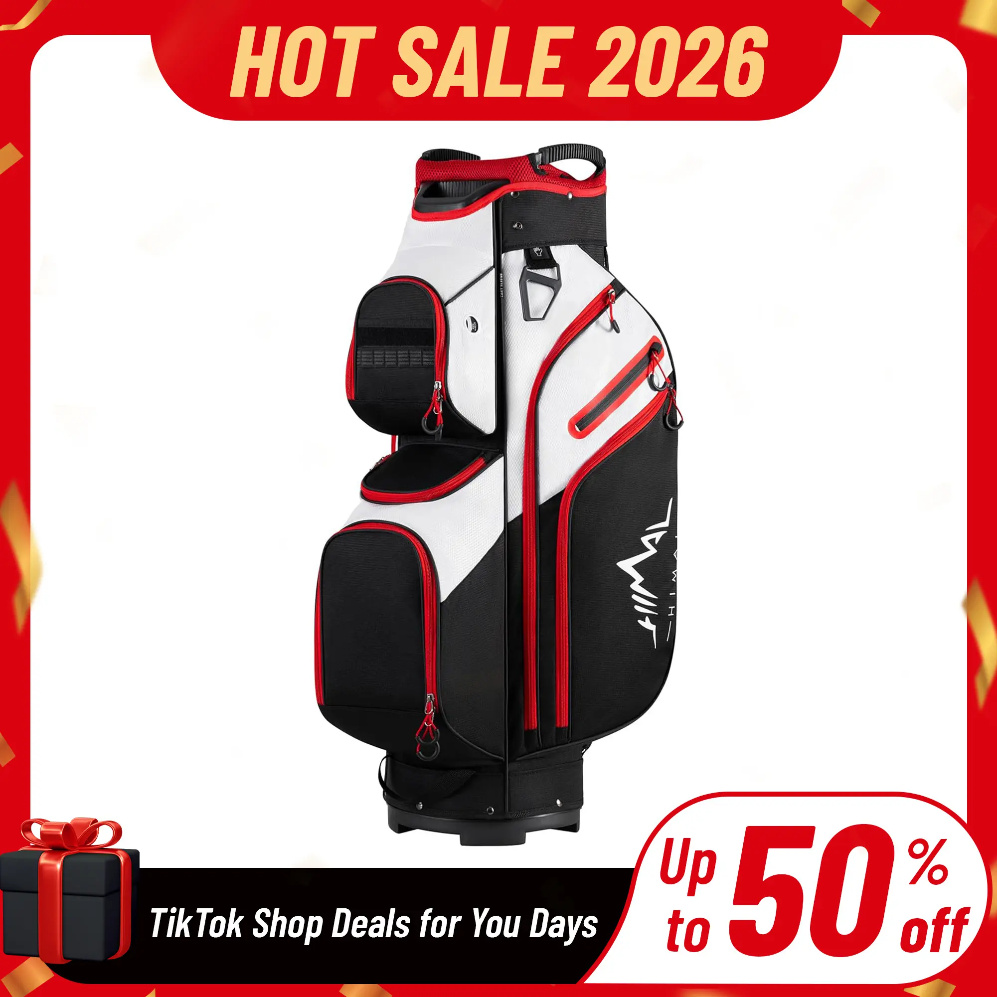 UNIHIMAL Golf Cart Bag, 15 Way Organizer Divider Top and Multiple Pockets, Golf Bag for Men and Women with Comfortable Handles and Rain Cover