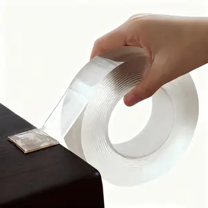 Ultra-strong Double Sided Adhesive,Nano Tape Transparent Reusable Waterproof Tapes Heat Resistance Bathroom Home Decoration-9.85FT High Temperature Resistant